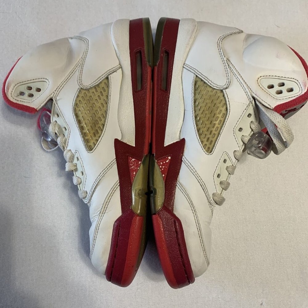 Nike 440892-101 Air Jordan 5 Retro Red Leather 7Y - Picture 9 of 9